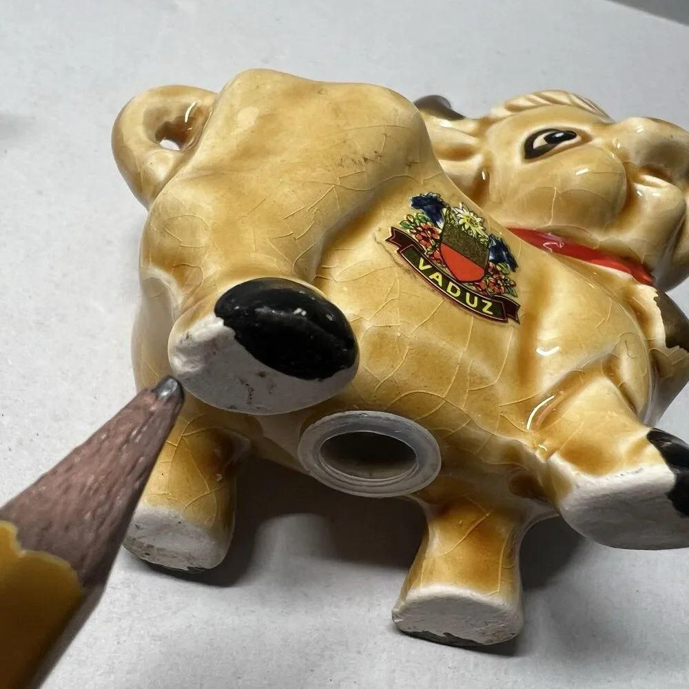 Vintage Cow Salt and Pepper Shakers Goebel Style Vaduz Liechtenstein Souvenir